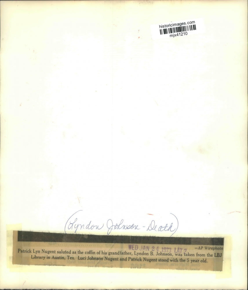 1973 Press Photo Patrick Lyn Nugent and others at Lyndon B. Johnson funeral