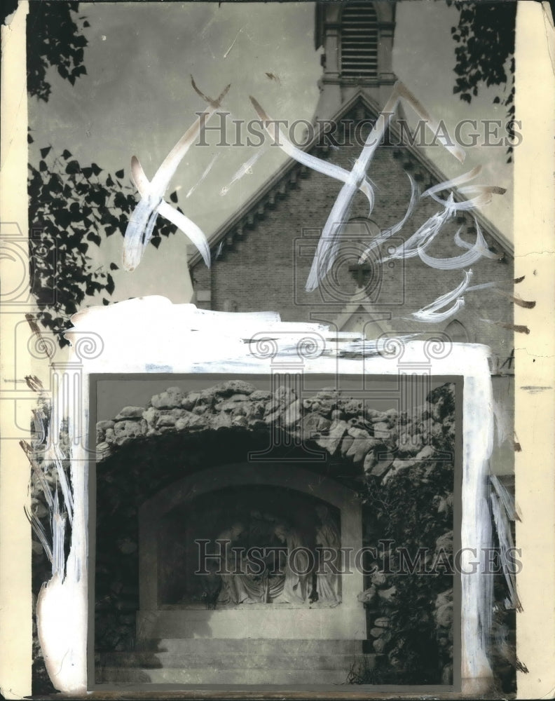 1924 Press Photo One of 14 stations at Our Lady of Mount Carmel in Palestine.