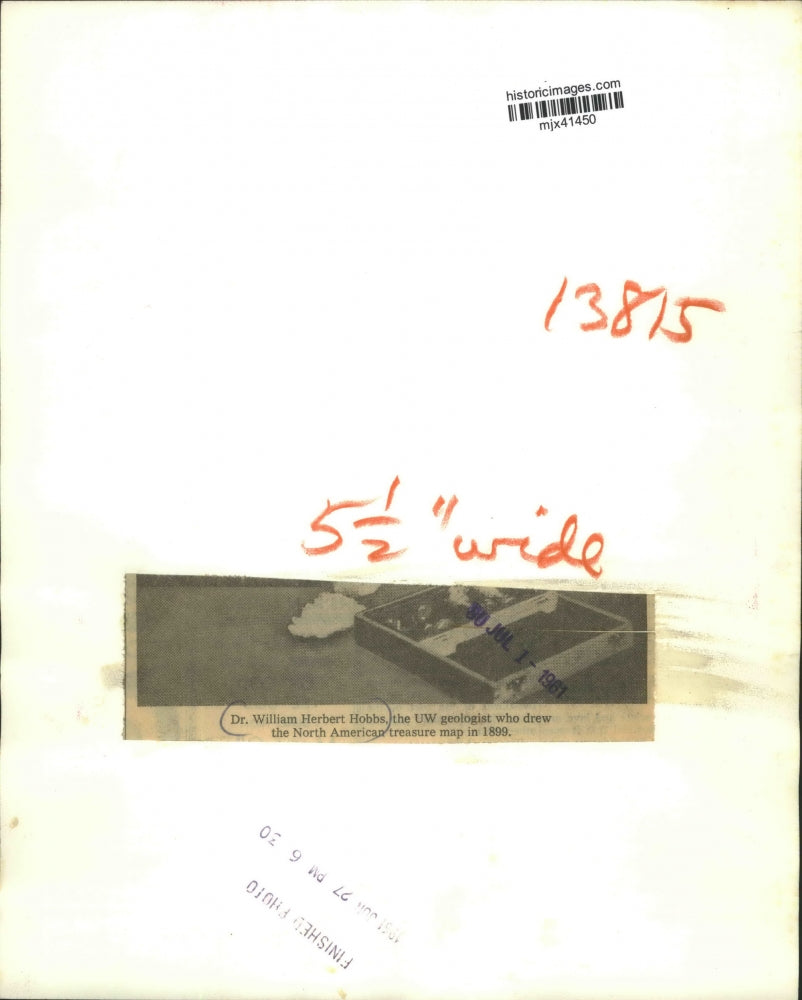 1961 Press Photo Dr. William Herbert Hobbs, the University of Wisconsin geologis