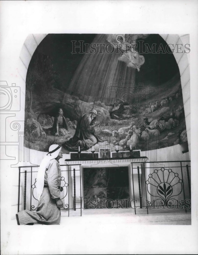 1956 Press Photo Franciscan Chapel in Shepherd&#39;s Field near Bethlehem, Judea.- Historic Images