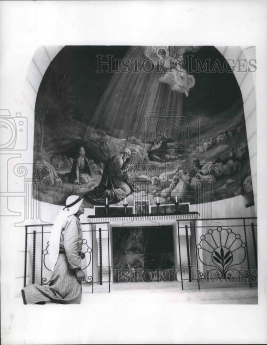 1956 Press Photo Franciscan Chapel in Shepherd's Field near Bethlehem, Judea.- Historic Images
