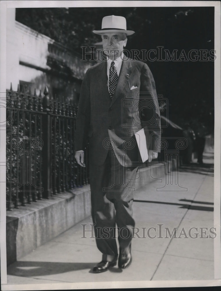 1937 Press Photo Secretary of State Cordell Hull enters White House for meeting- Historic Images