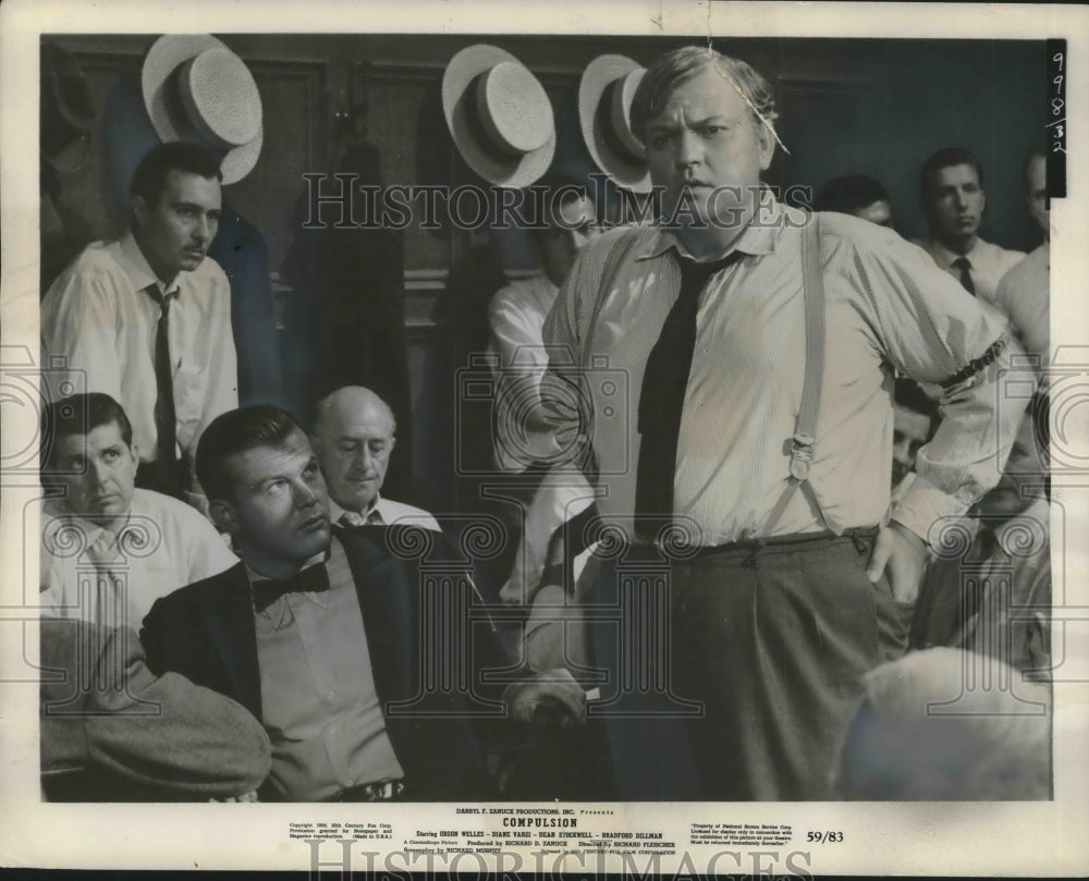 1959 Press Photo Orson Welles in "Compulsion." - mjx42565