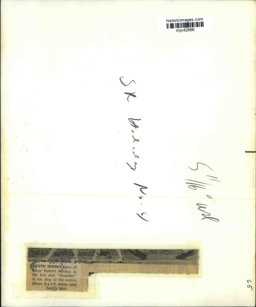 1972 Press Photo Actor Kevin Hooks stars in "Sounder" from 20th Century Fox