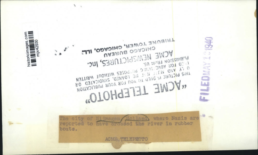 1940 Press Photo An aerial view of the city of Nijmegen in Holland - mjx42930