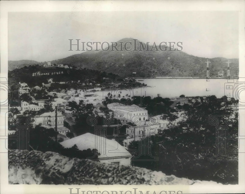 Load image into Gallery viewer, 1934 Press Photo View of eastern part of the town of St. Thomas, Virgin Islands
