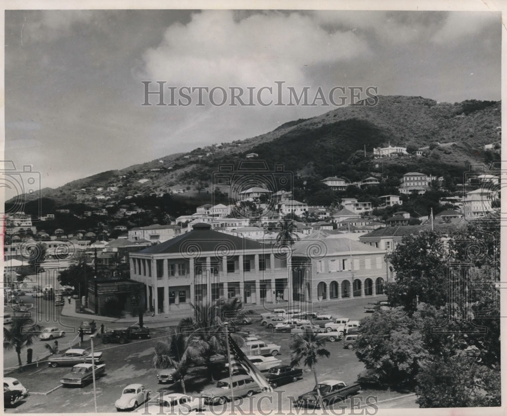 1965 Press Photo Emancipation square, Charlotte Amalie on Saint Thomas Island.