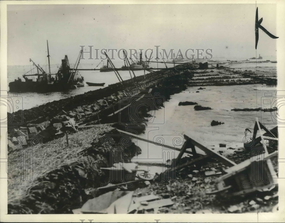 1932 Press Photo The dam which was built to join Holland with Friesland- Historic Images