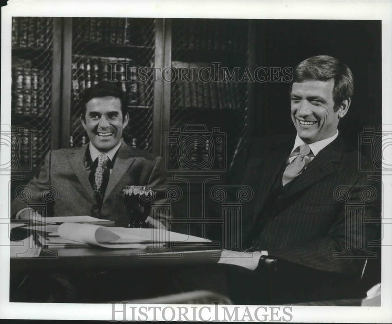 Load image into Gallery viewer, 1969 Press Photo Monte Markham and Pat Harrington in "Mr. Deeds Goes to Town"
