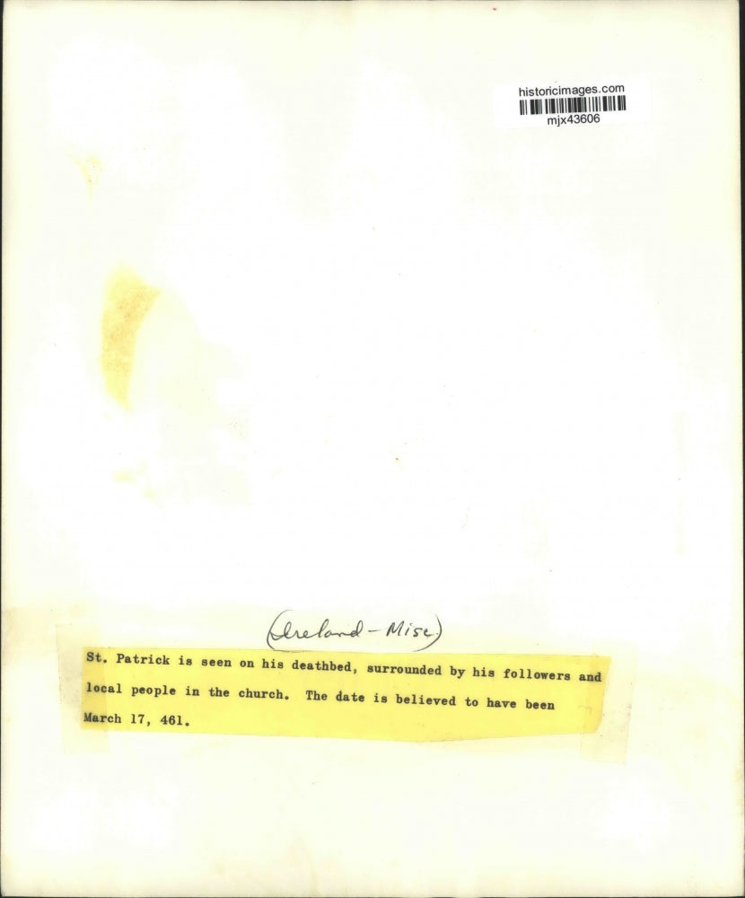 Press Photo Carving of the death of Saint Patrick in the year 461. - mjx43606