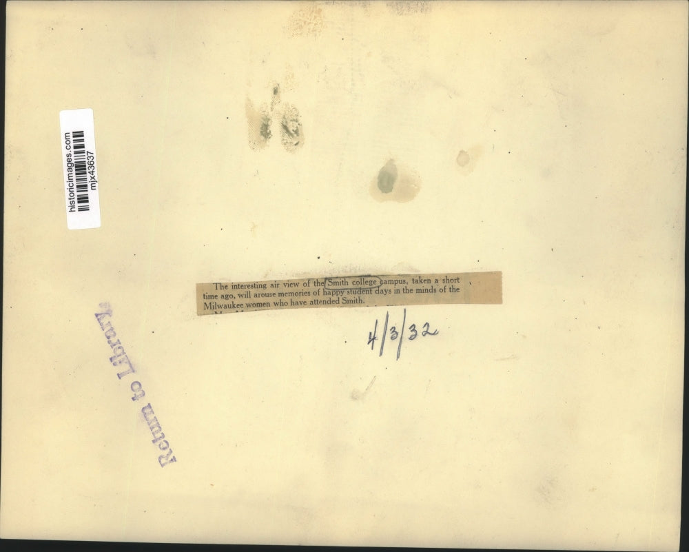 1932 Press Photo Aerial view of Smith college campus, Milwaukee, Wisconsin