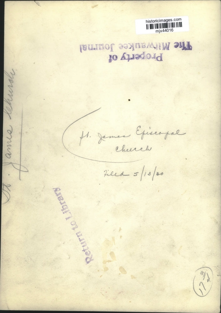 1930 Press Photo Wisconsin's St. James Episcopal Church on W. Wisconsin Ave.