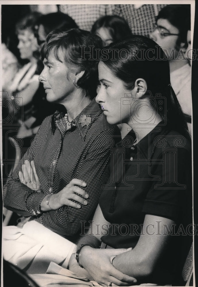 Load image into Gallery viewer, 1973 Press Photo H.R. Haldeman's ex-wife and daughter at Watergate Committee.
