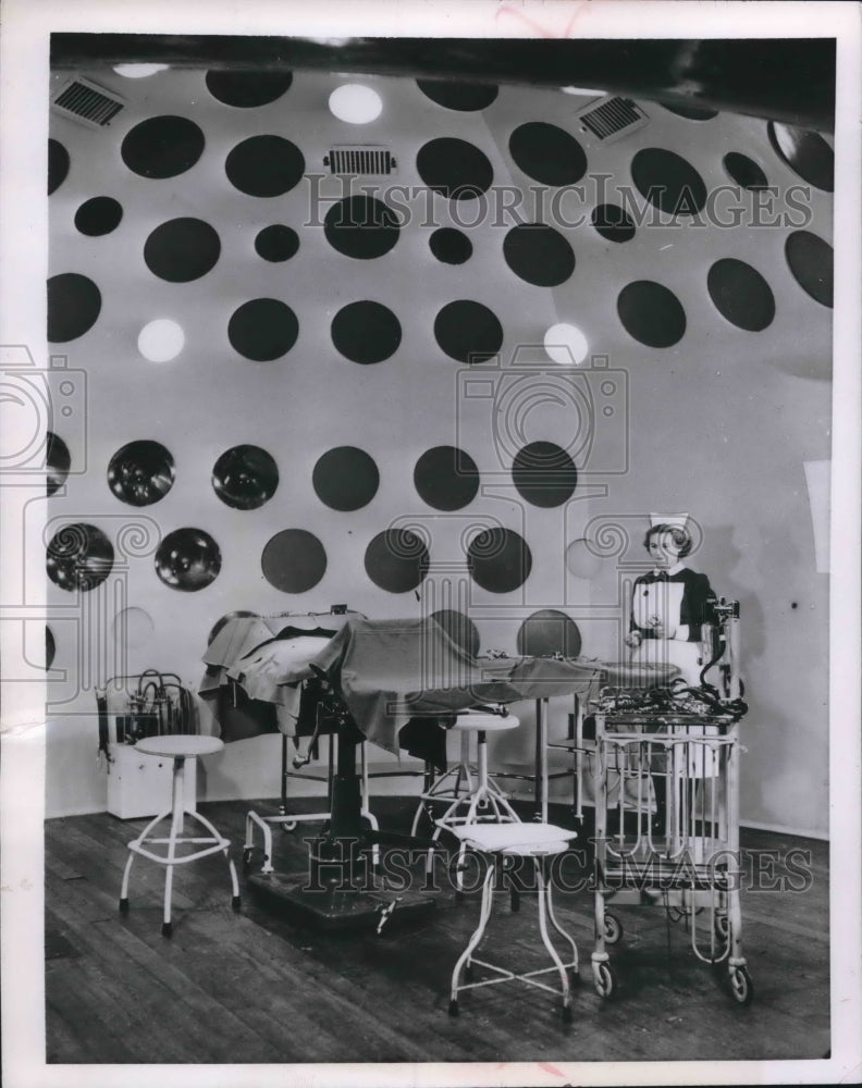 1955 Press Photo Igloo shaped operating theater has been designed in England.- Historic Images