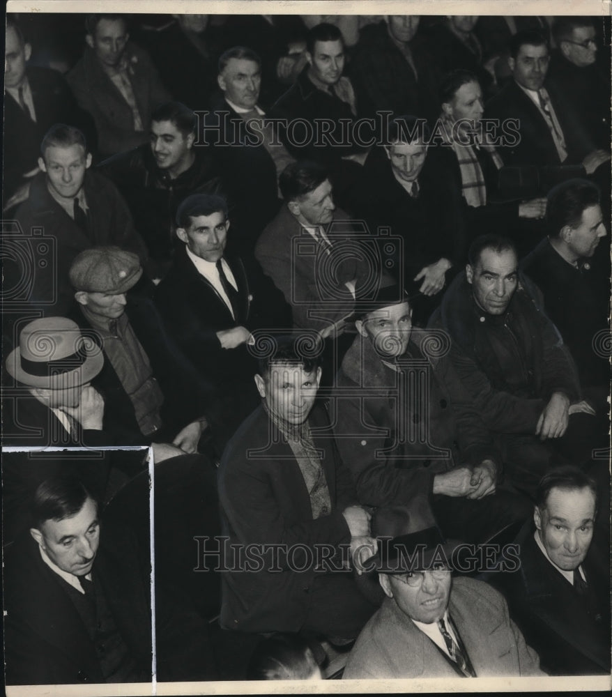 1936 Press Photo Wisconsin strikers at union mass meeting in Eagle Club.- Historic Images