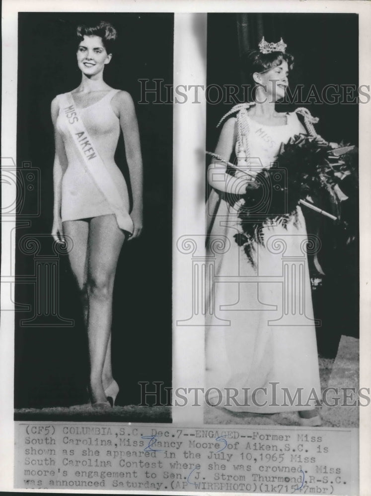 1965 Press Photo Miss South Carolina, Miss Nancy Moore - mjx44771- Historic Images