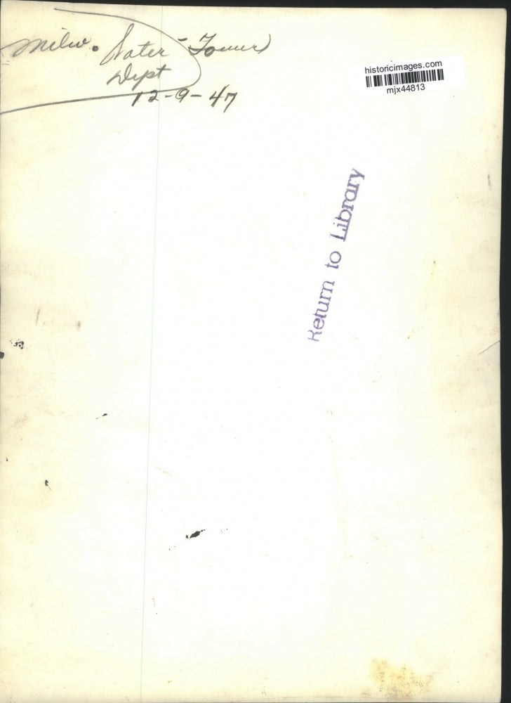 1947 Press Photo Milwaukee Water Department Tower, Milwaukee, Wisconsin