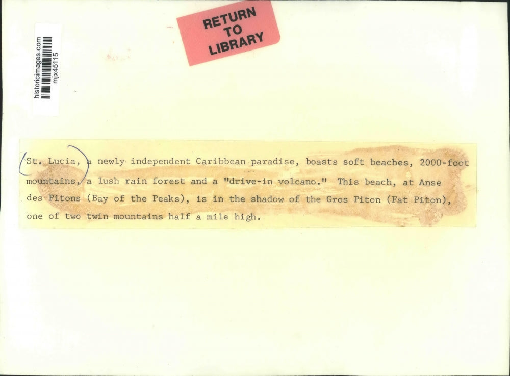 Press Photo Saint Lucia's beach at Anse des Pitons in Caribbean - mjx45115