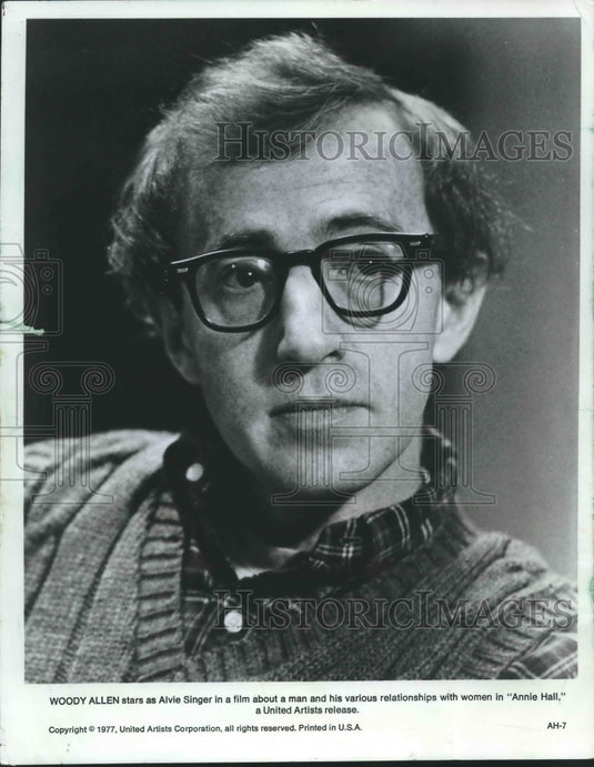 1977 Press Photo Woody Allen stars as Alvie Singer in "Annie Hall,". - mjx45281- Historic Images
