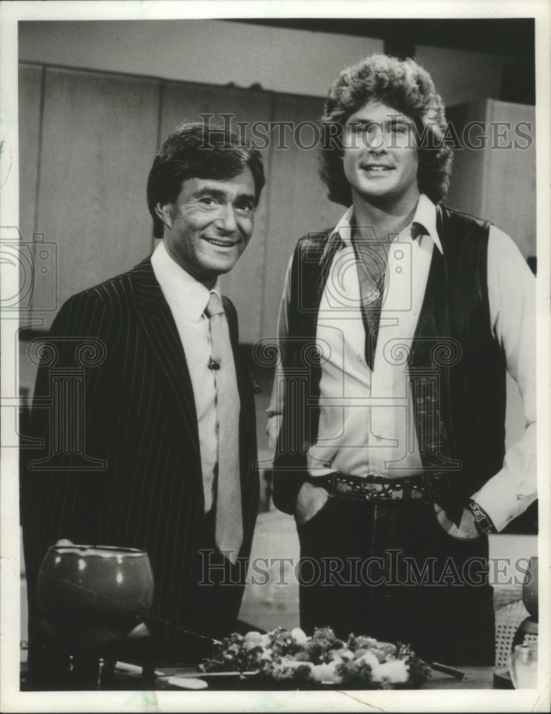 1980 Press Photo Vidal Sassoon and David Hasselhoff on &quot;Your New Day&quot;- Historic Images