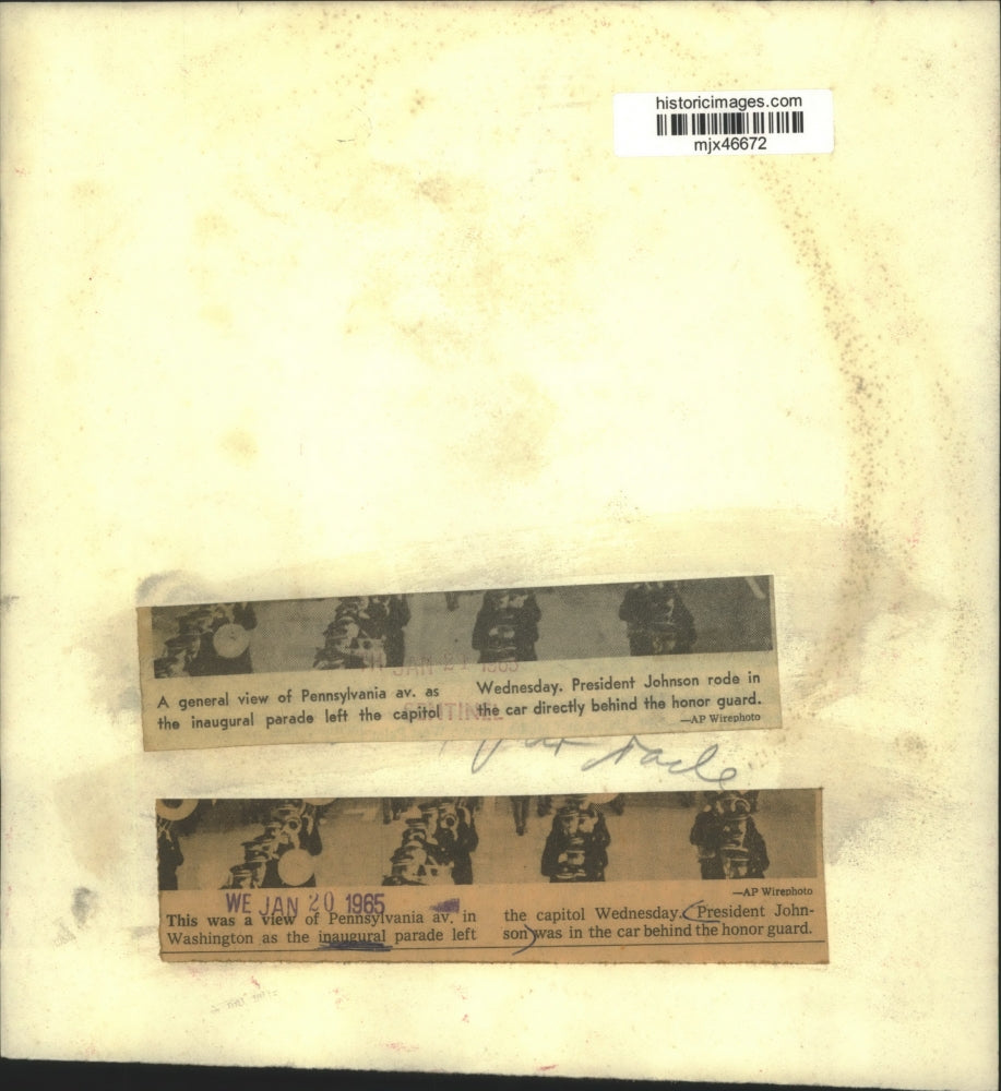 1985 Press Photo Pennsylvania Avenue as President Johnson Inaugural Parade.