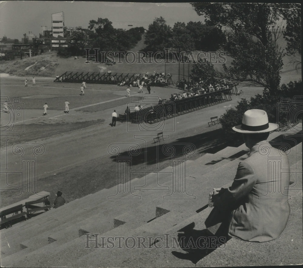 1950 Press Photo Junior American Legion baseball game, Mitchell park, Milwaukee- Historic Images