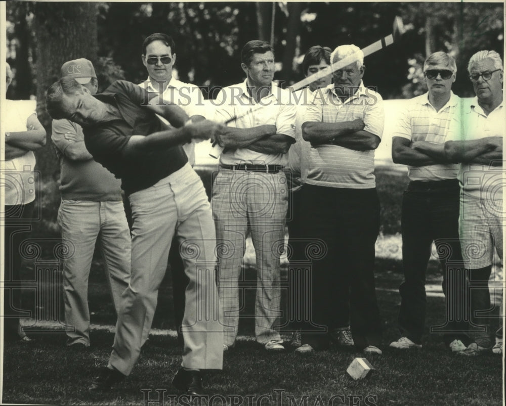 1985 Press Photo Dave Stockton at Milwaukee County Pro Golf, Grant Park- Historic Images