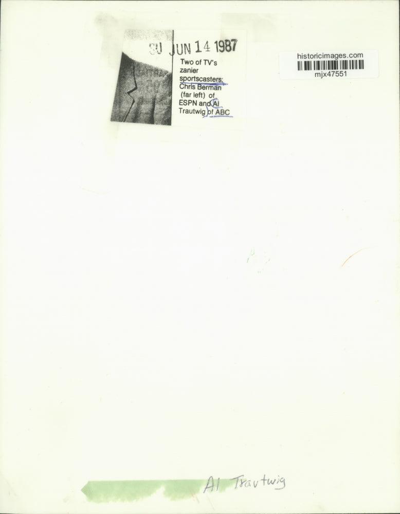 1987 Press Photo Al Trautwig sportscaster of ABC. - mjx47551