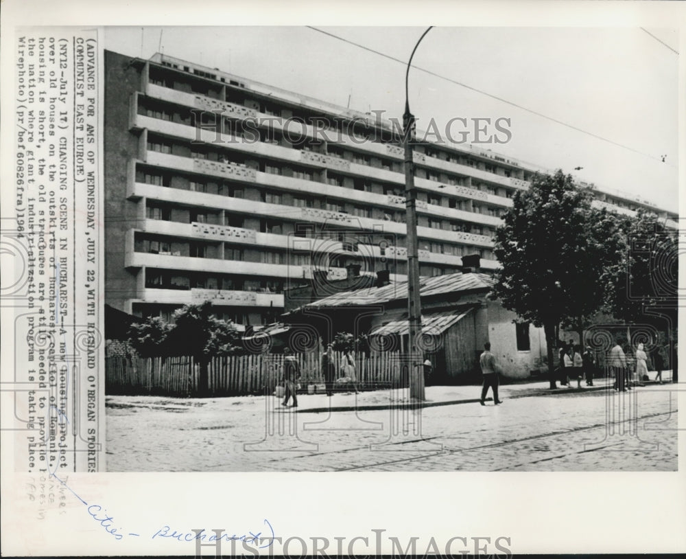 1964 Press Photo New Housing Project on Outskirts of Bucharest - mjx47755- Historic Images