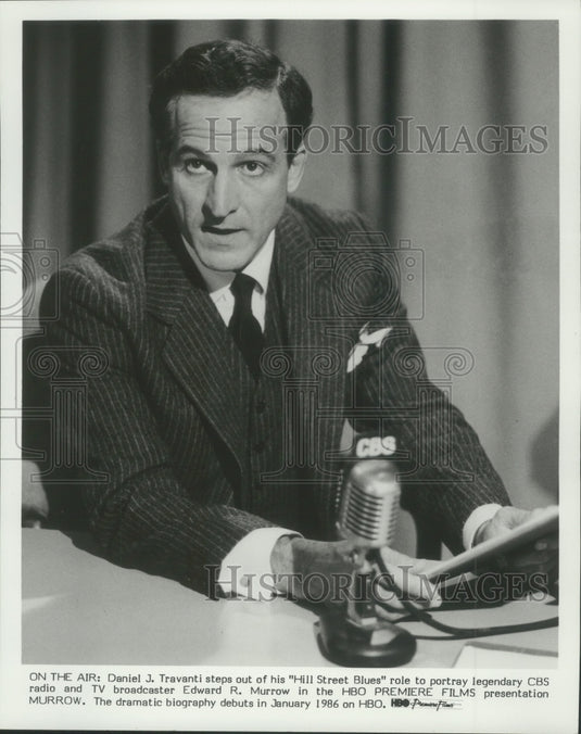 1986 Press Photo Daniel J. Travanti as Edward R. Murrow in HBO's "Murrow"- Historic Images