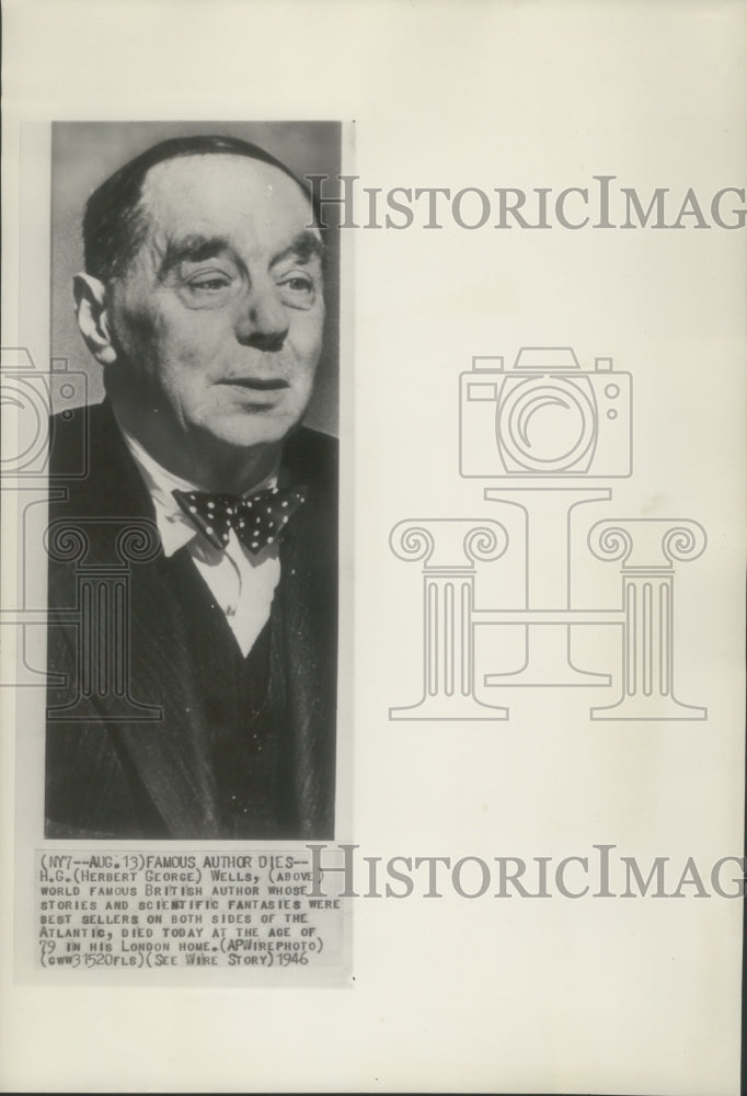 1946 Press Photo British Author H.G. Wells - mjx48585- Historic Images