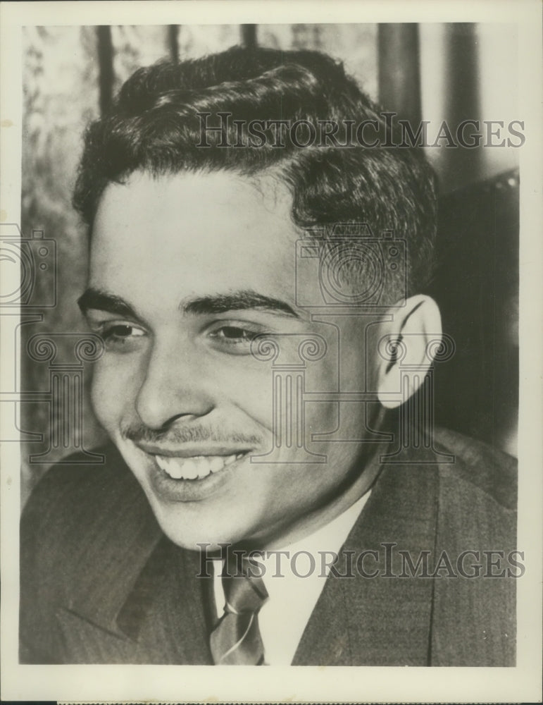 Load image into Gallery viewer, 1959 Press Photo King Hussein of Jordan on "Face the Nation" - mjx48700
