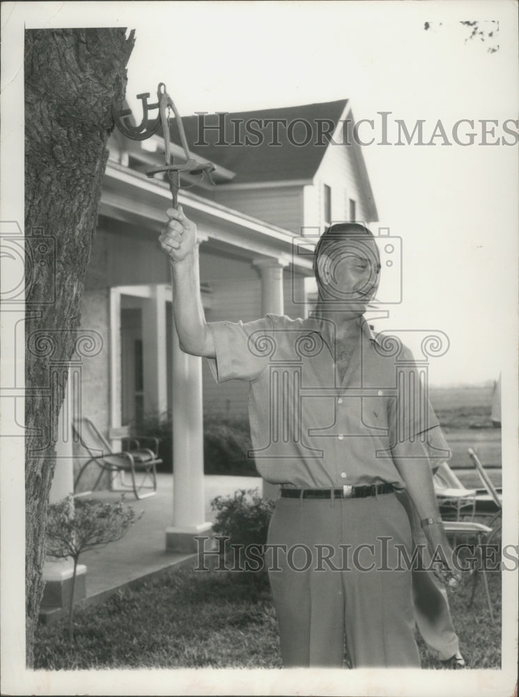 1955 Press Photo Senator Lyndon B. Johnson at His Texas Ranch - mjx48760- Historic Images