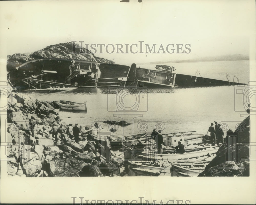 1934 Press Photo German Liner S.S. Dresden off Coast of Norway - mjx48866- Historic Images