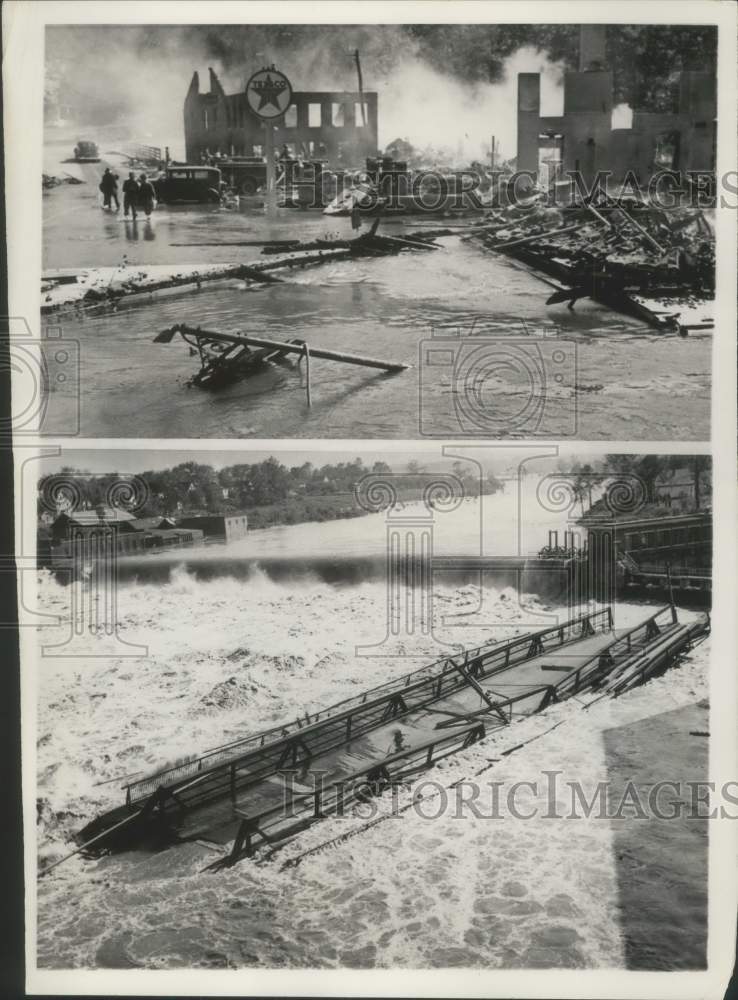 1938 Press Photo Disasters in New Hampshire and Massachusetts after hurricane.- Historic Images