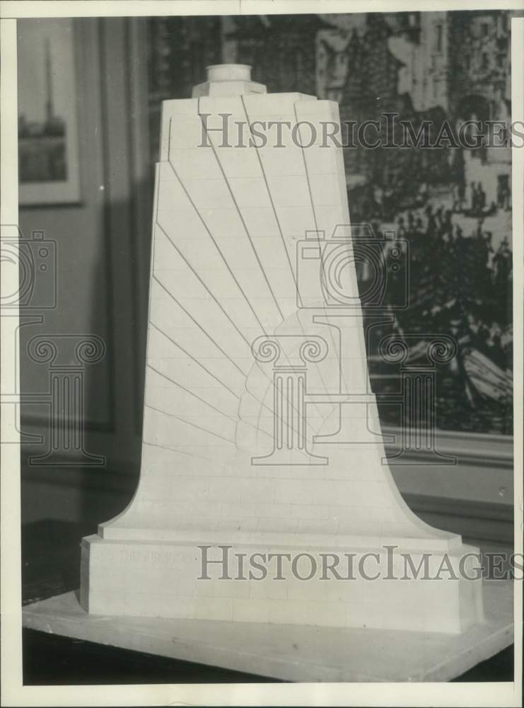 1930 Press Photo Model of Monument to the Wright Brothers- Historic Images