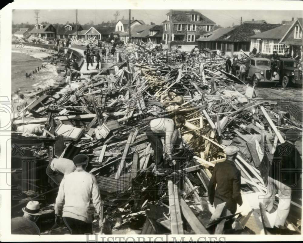 1938 Press Photo Typical scene along miles of coastline New England after storm- Historic Images