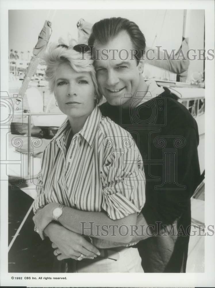 1992 Press Photo Meredith Baxter &amp; Stephen Collins in A Woman Scorned on CBS- Historic Images