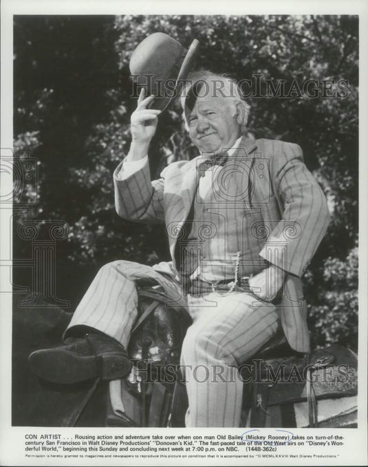 1980 Press Photo Mickey Rooney stars in Walt Disney "Donovan's Kid." - mjx50335- Historic Images