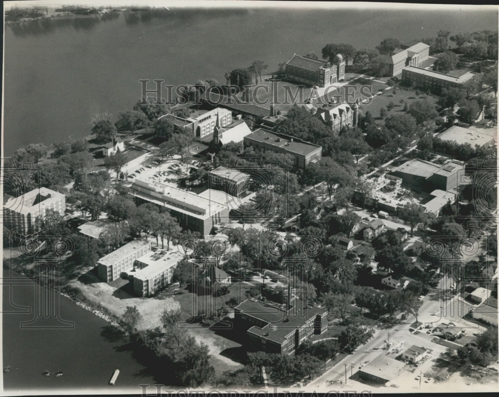 1967 Press Photo Aerial View of St. Norbert College Campus in West De Pere- Historic Images