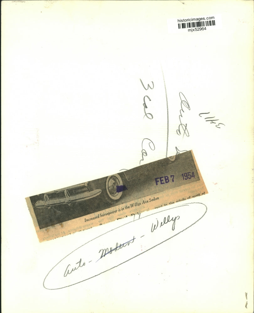 1954 Press Photo Willys Ace Sedan parked in driveway - mjx52964