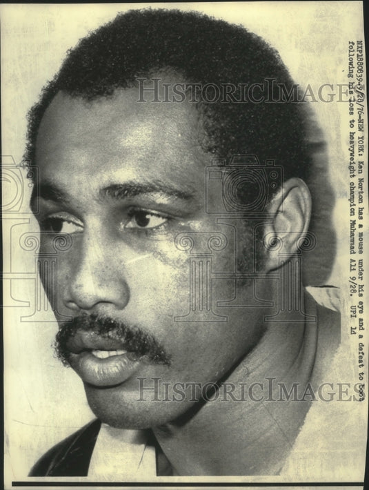 1976 Press Photo Boxer Ken Norton after lose to Mohammad Ali in New York.- Historic Images