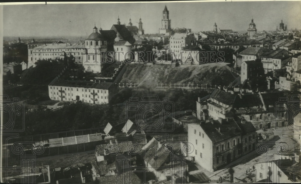 1949 Press Photo Aerial view of Lublin, Poland - mjx53987- Historic Images