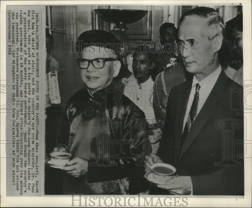 1965 Press Photo South Viet Nam&#39;s new governing Prime Minster at inaugural.- Historic Images
