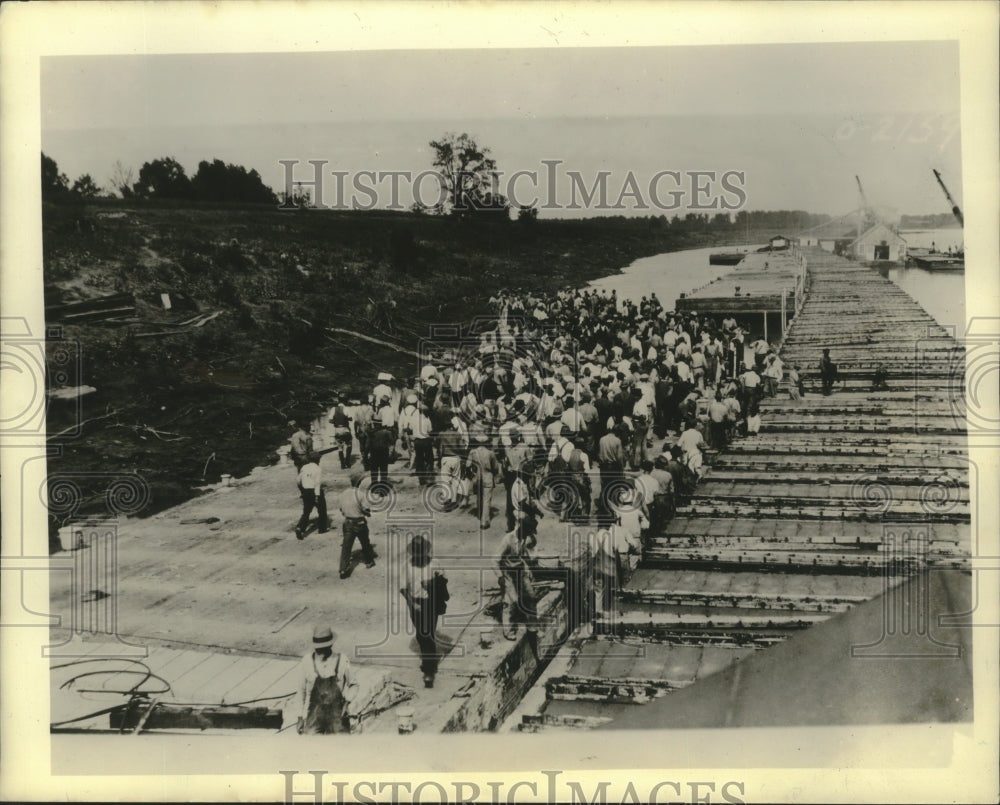 1934 Press Photo Public Works Admin flood control project on the Mississippi- Historic Images