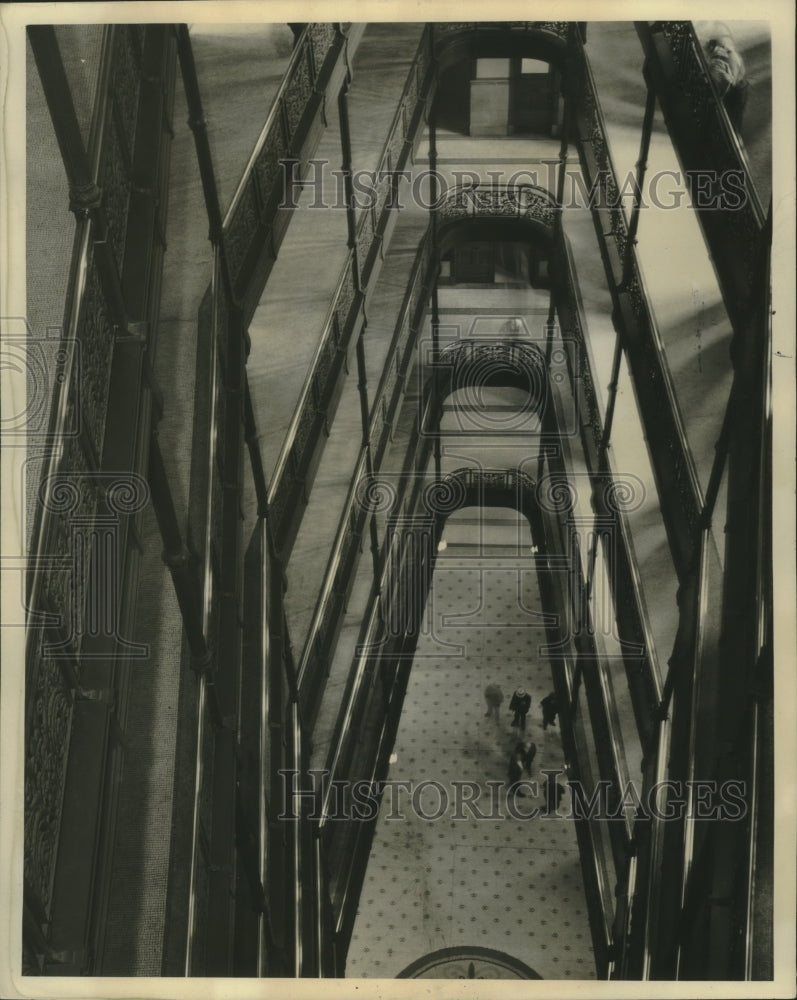 1938 Press Photo Milwaukee City Hall interior From Upper landing - mjx55728- Historic Images