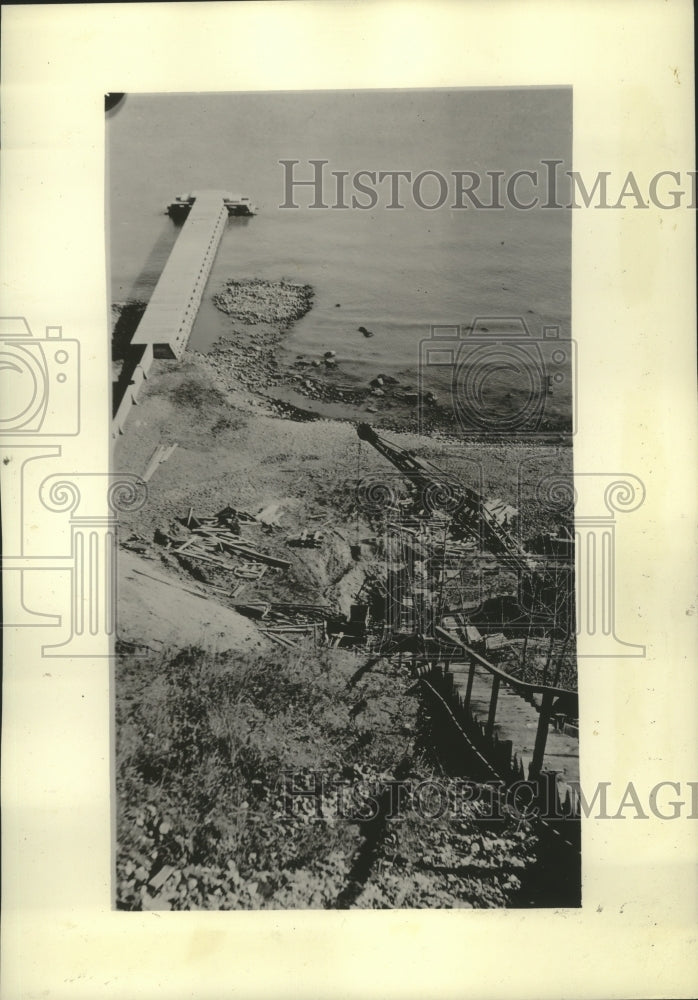 1934 Press Photo Construction on storm relief sewer system in Cudahy, Wisconsin.- Historic Images