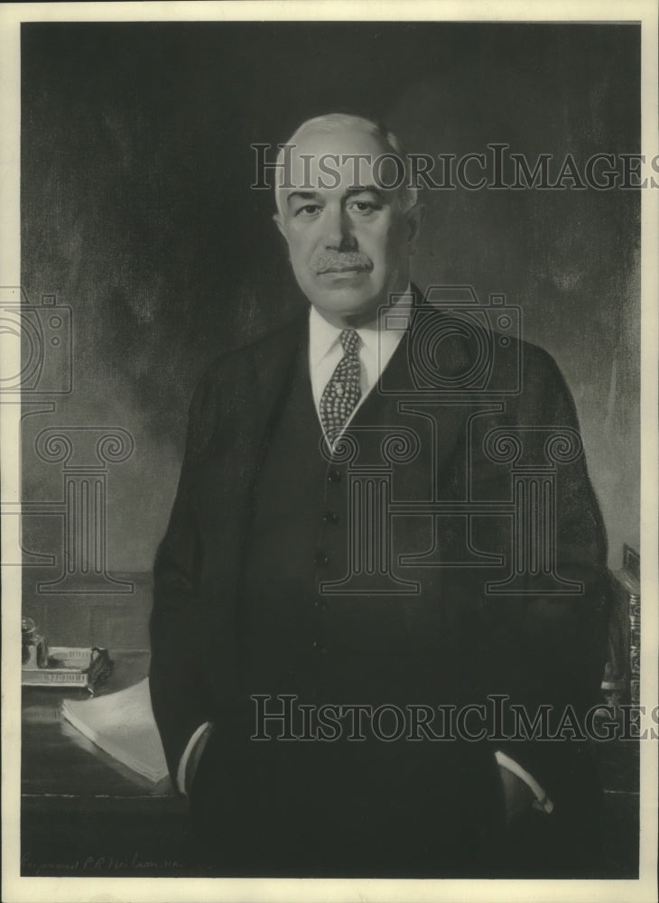 1951 Press Photo John H. Puelicher, president of Marshall & Ilsley Bank.- Historic Images