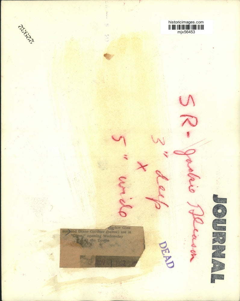 1962 Press Photo Jackie Gleason and Diane Gardner in Gigot - mjx56453