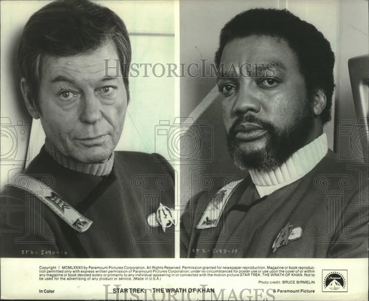 1982 Press Photo Actors who play in "Star Trek: The Wrath of Khan." - mjx59039- Historic Images